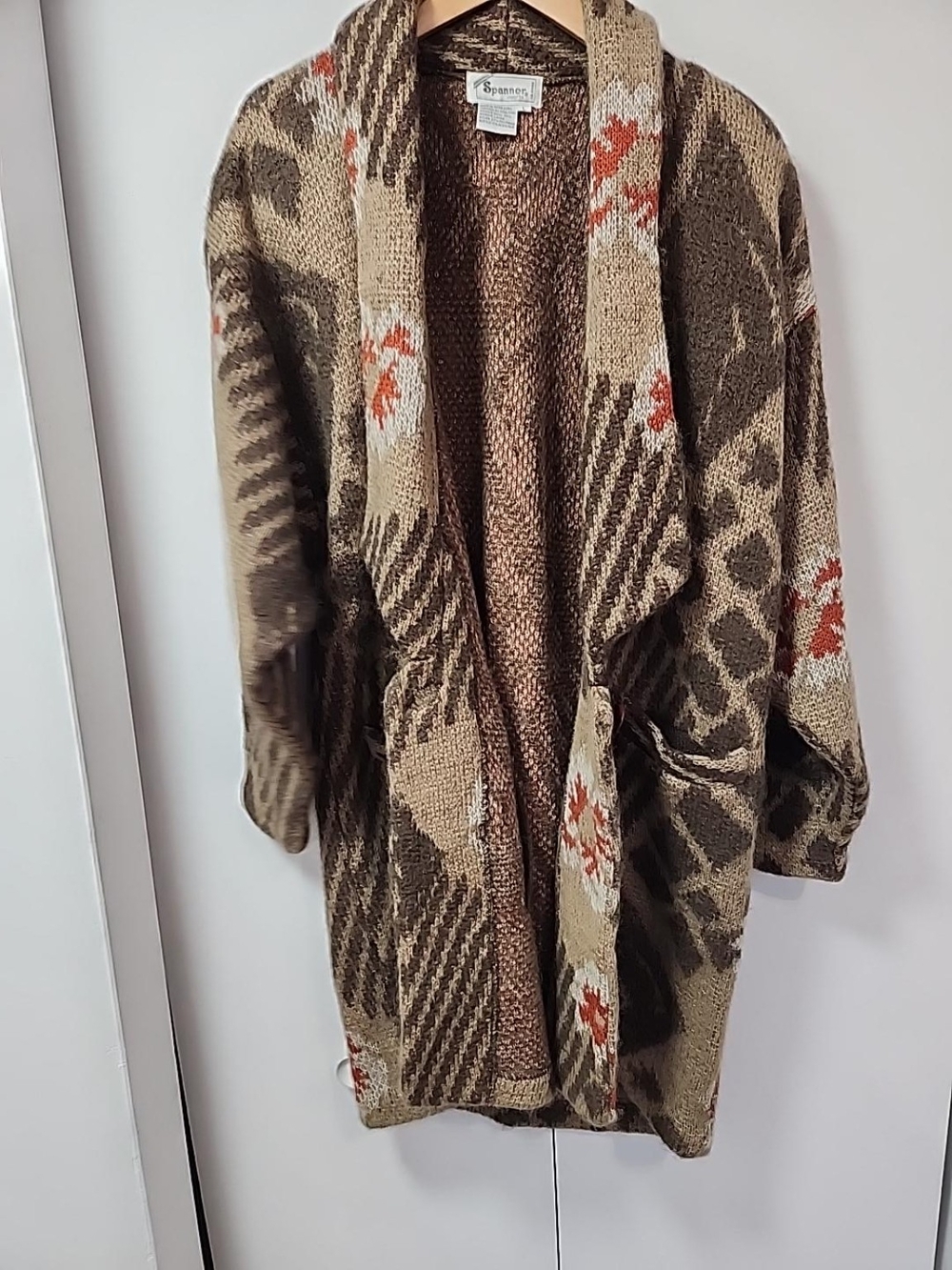 Vintage Spanner Mohair Wool Blend Long Cardigan Women’s L OBO - Picture 4 of 16